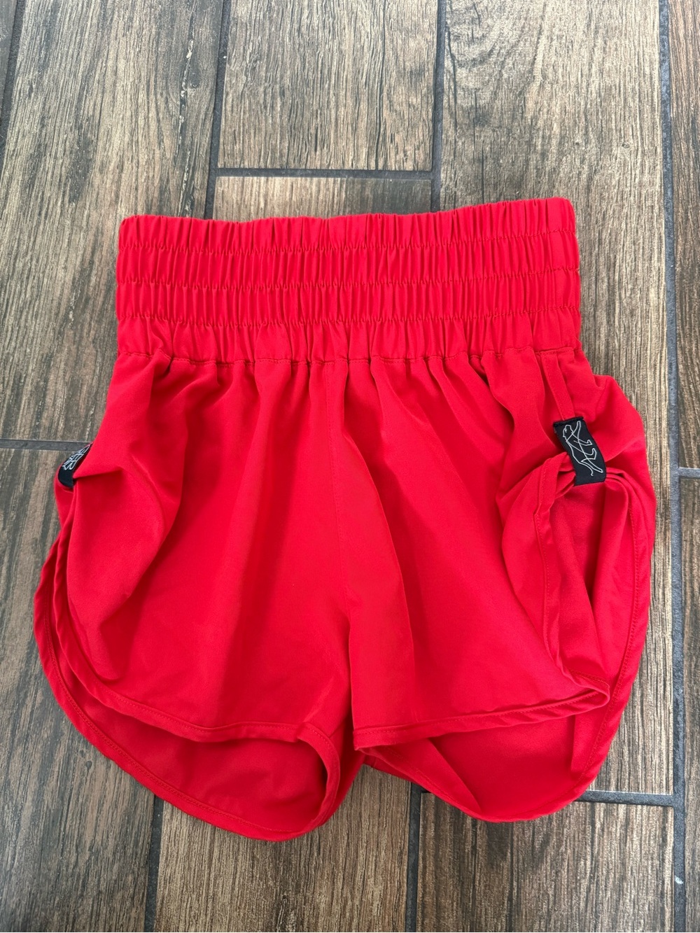 Tiger Friday Red Dance Shorts Adult Small Ruched Pull On Performance